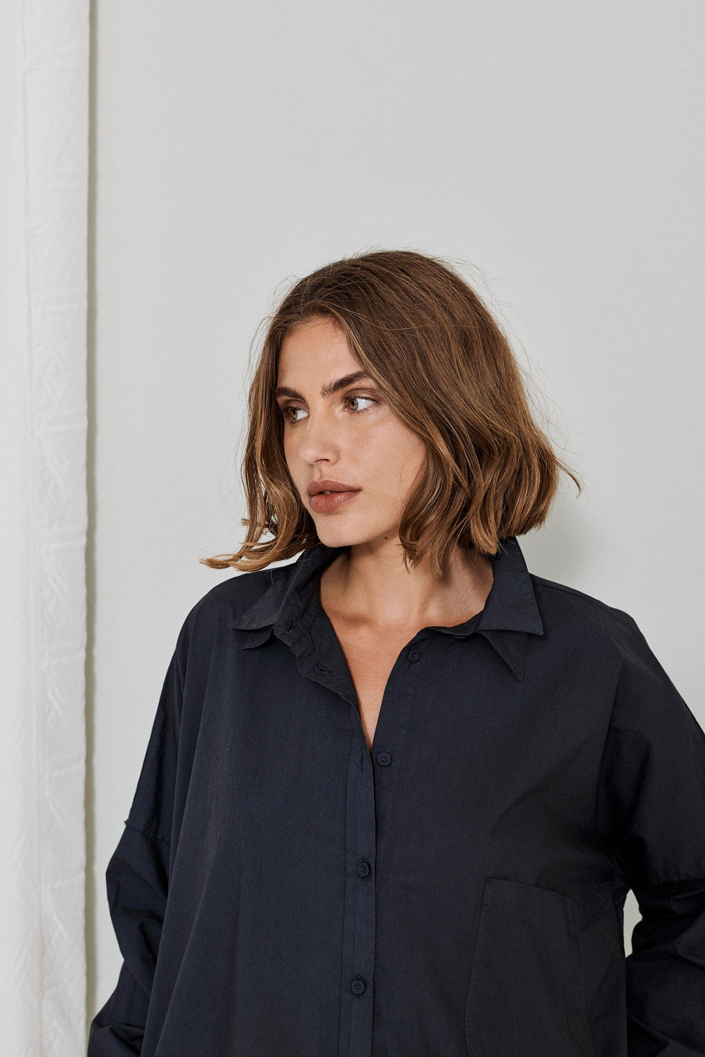 Relaxed Fit Navy Blue Shirt Dress
