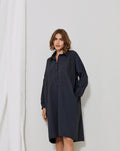 Relaxed Fit Navy Blue Shirt Dress