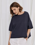Relaxed Fit Dark Blue Short - Sleeved Casual T – Shirt