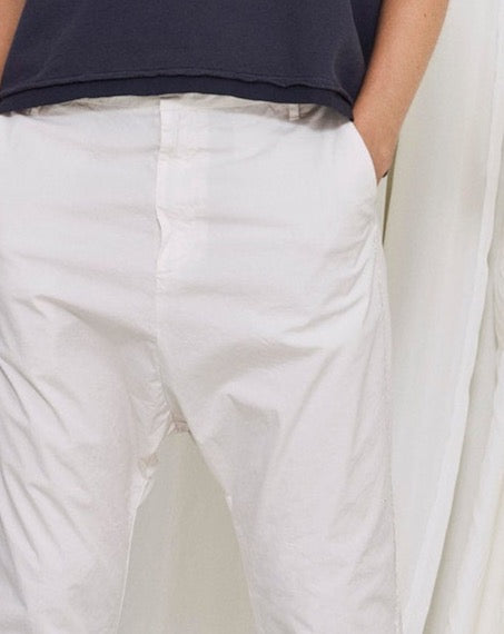 Trendy White Slim-Fit Casual Pants