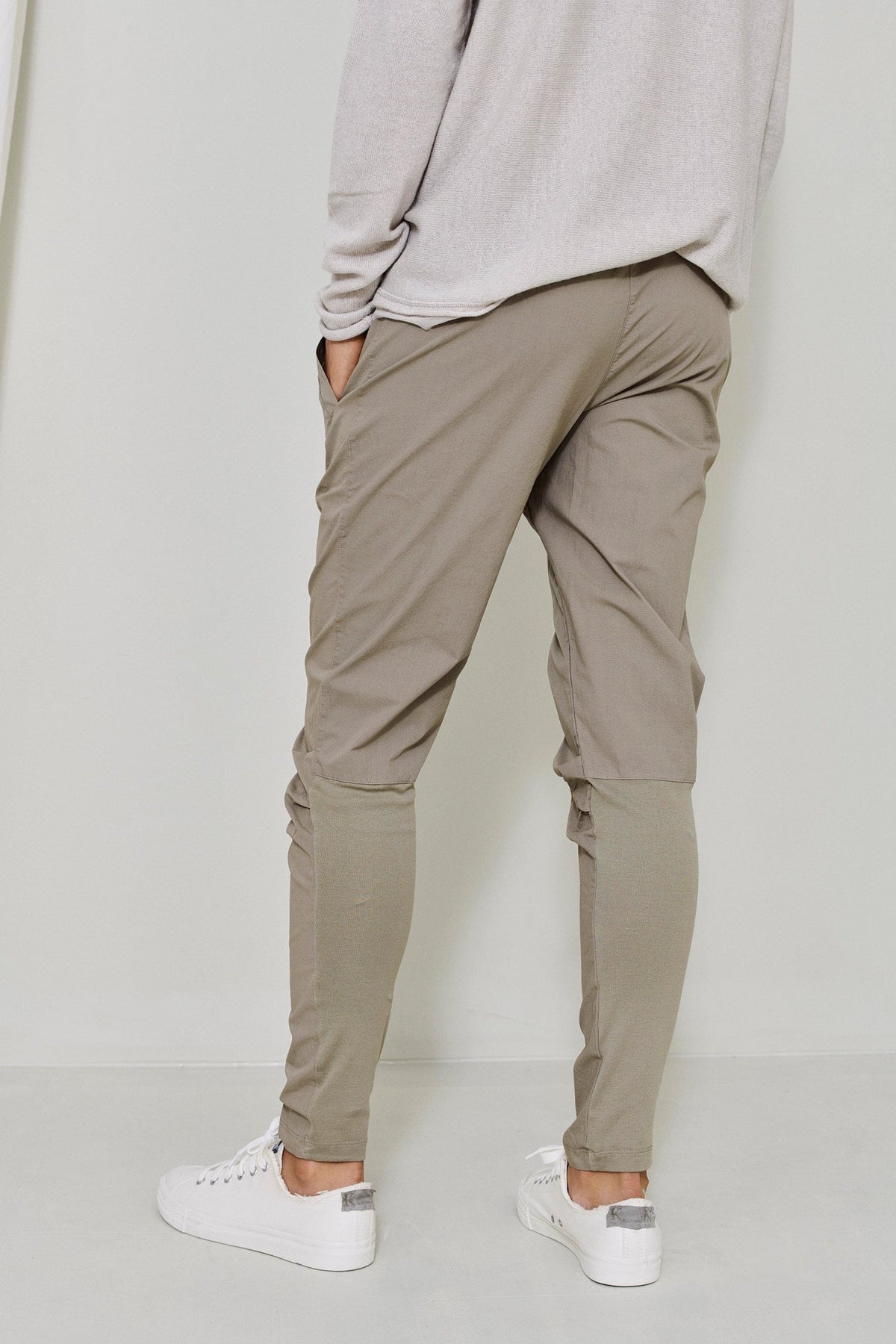 Khaki Slim-Fit Casual Trousers