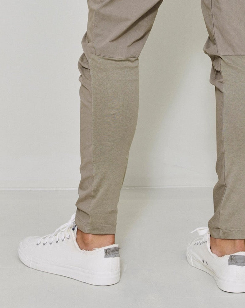 Khaki Slim-Fit Casual Trousers