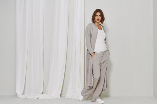 Casual Drape Long - Sleeved Buttoned Cardigan Top
