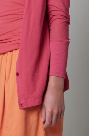 Pink Buttoned Cardigan Jacket